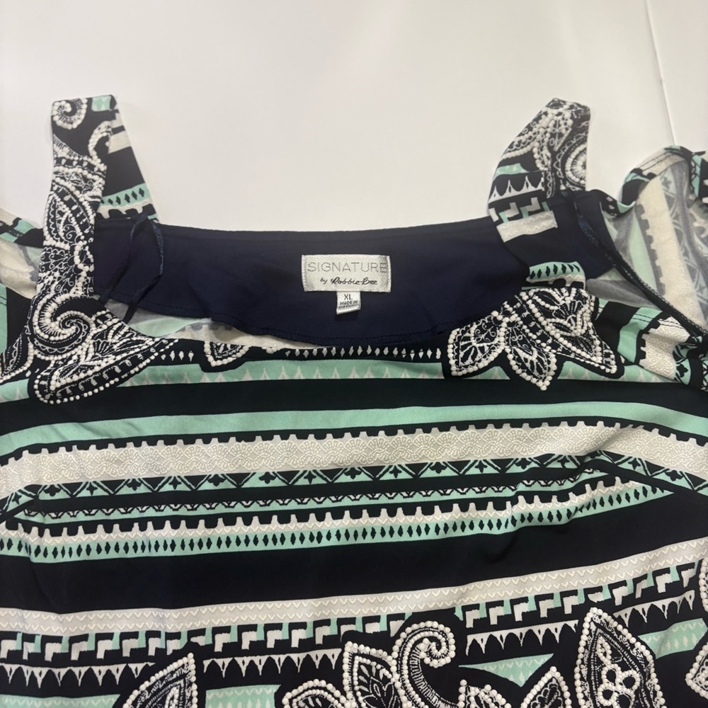 Signature by Robbie Bee Paisley Print Dress Sleeveless Size XL - Picture 9 of 10